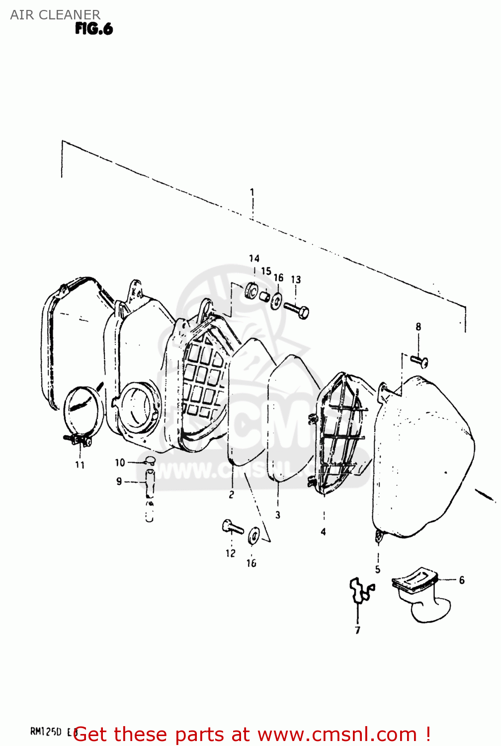 AIR CLEANER RM125 1983 (D) USA (E03)