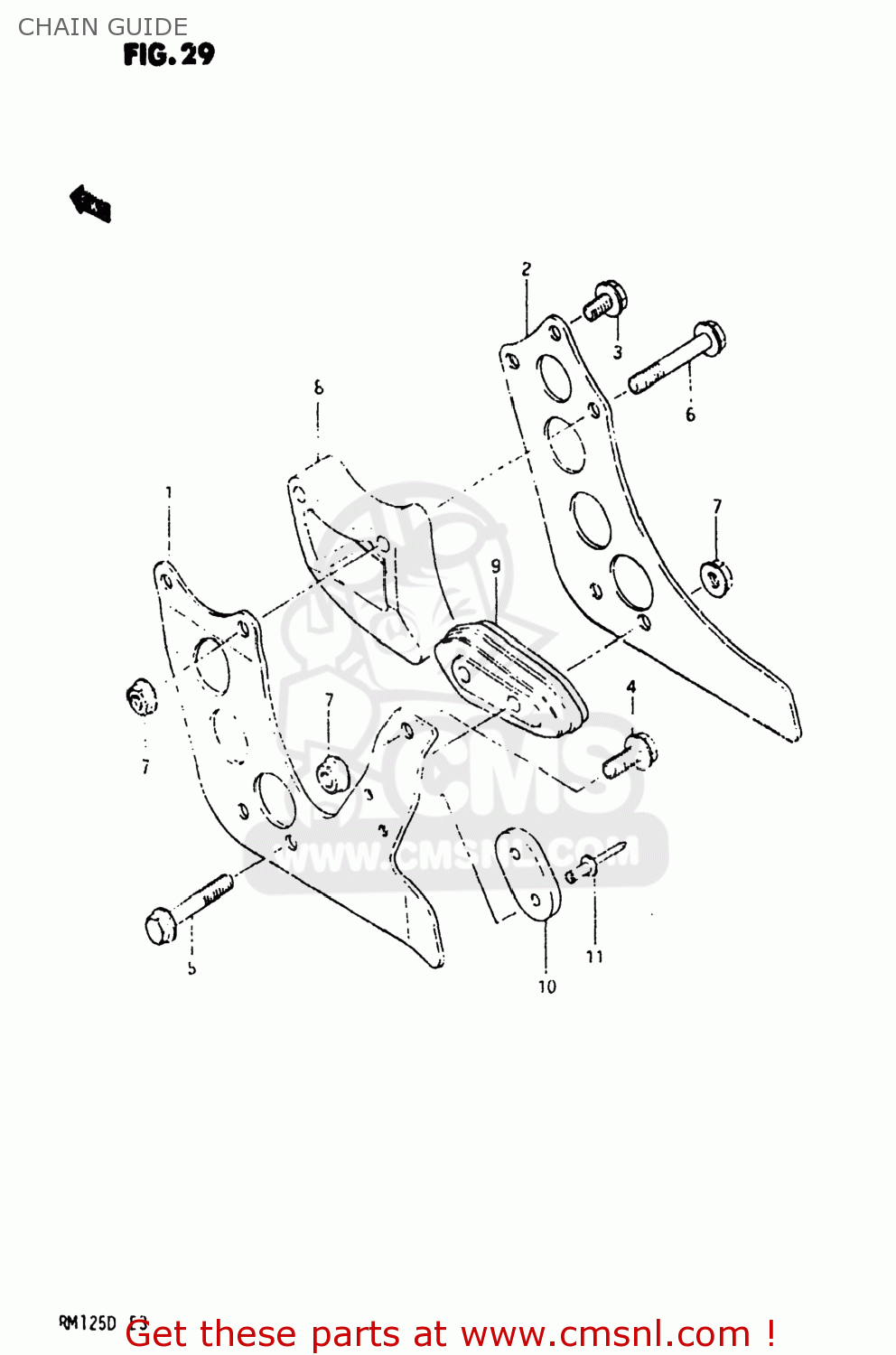 CHAIN GUIDE RM125 1983 (D) USA (E03)