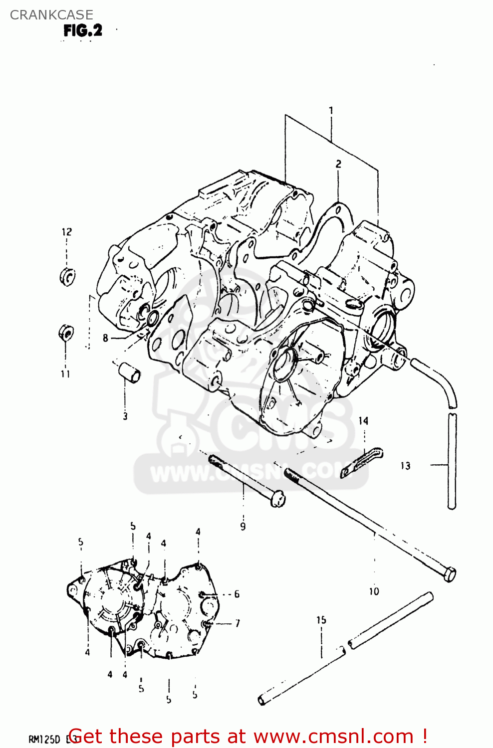 CRANKCASE RM125 1983 (D) USA (E03)