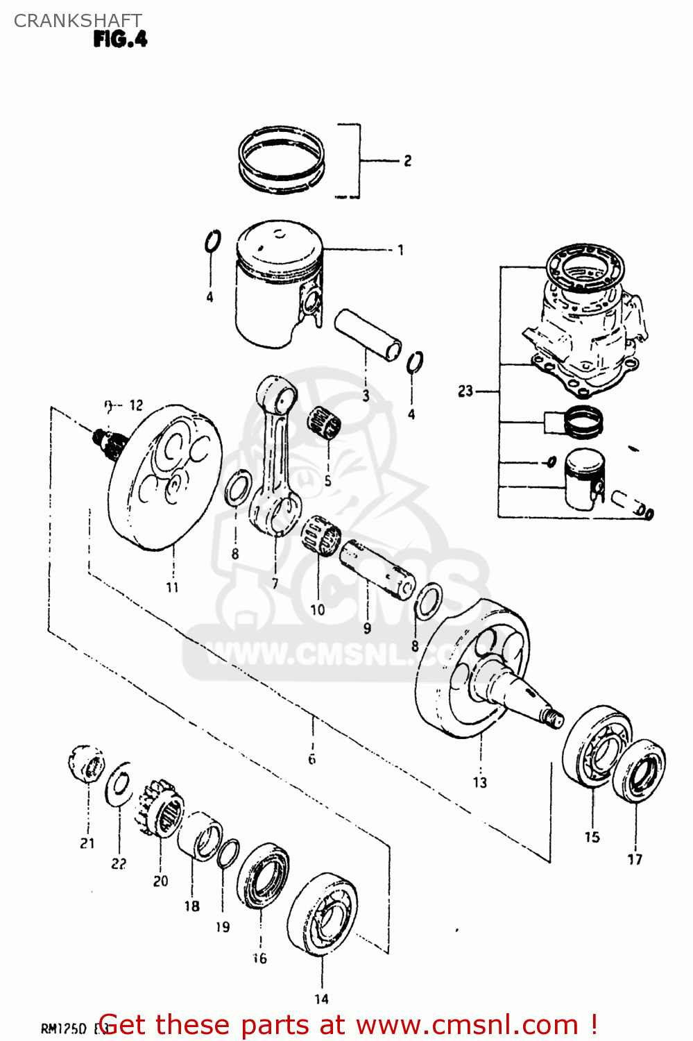 CRANKSHAFT RM125 1983 (D) USA (E03)