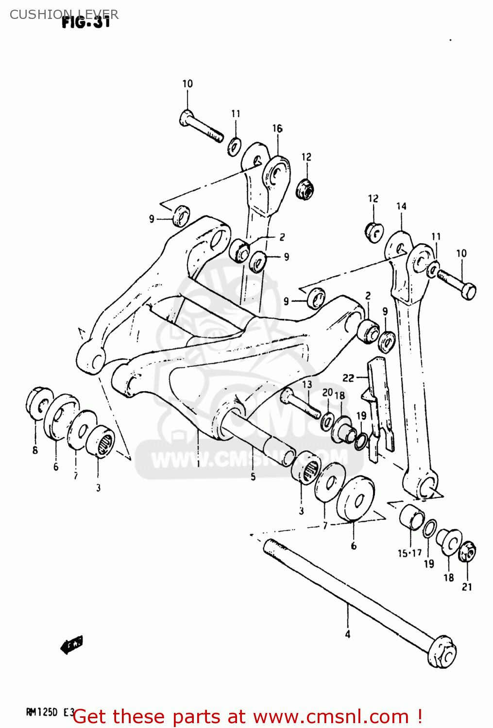 CUSHION LEVER RM125 1983 (D) USA (E03)
