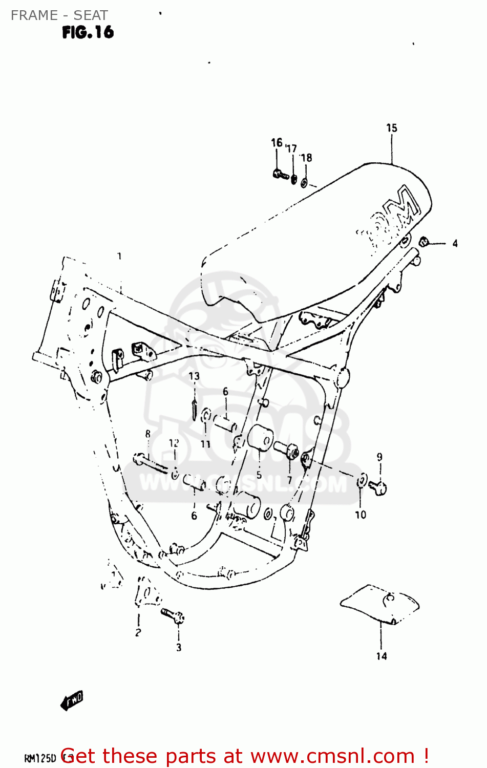 FRAME - SEAT RM125 1983 (D) USA (E03)