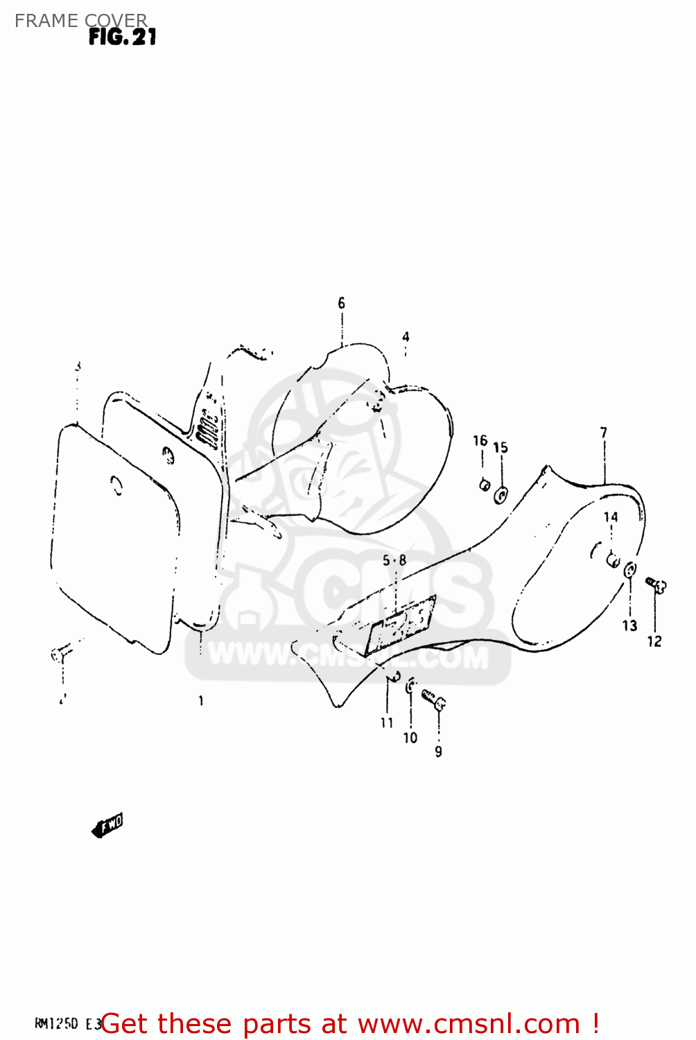 FRAME COVER RM125 1983 (D) USA (E03)