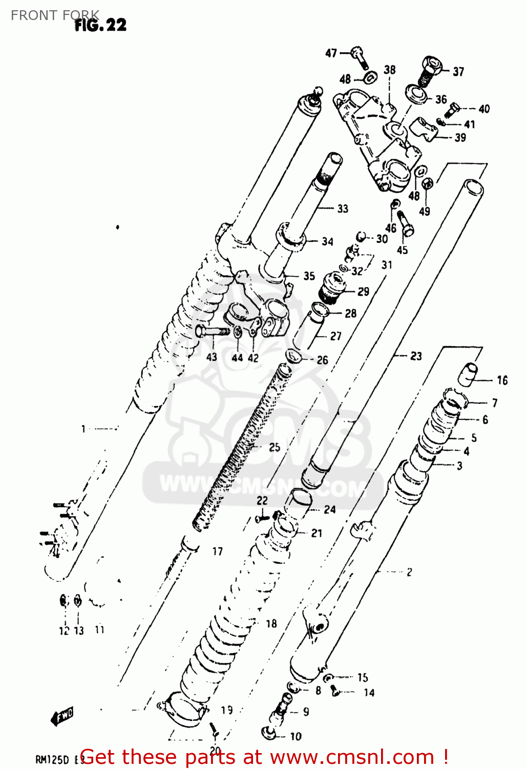 FRONT FORK RM125 1983 (D) USA (E03)