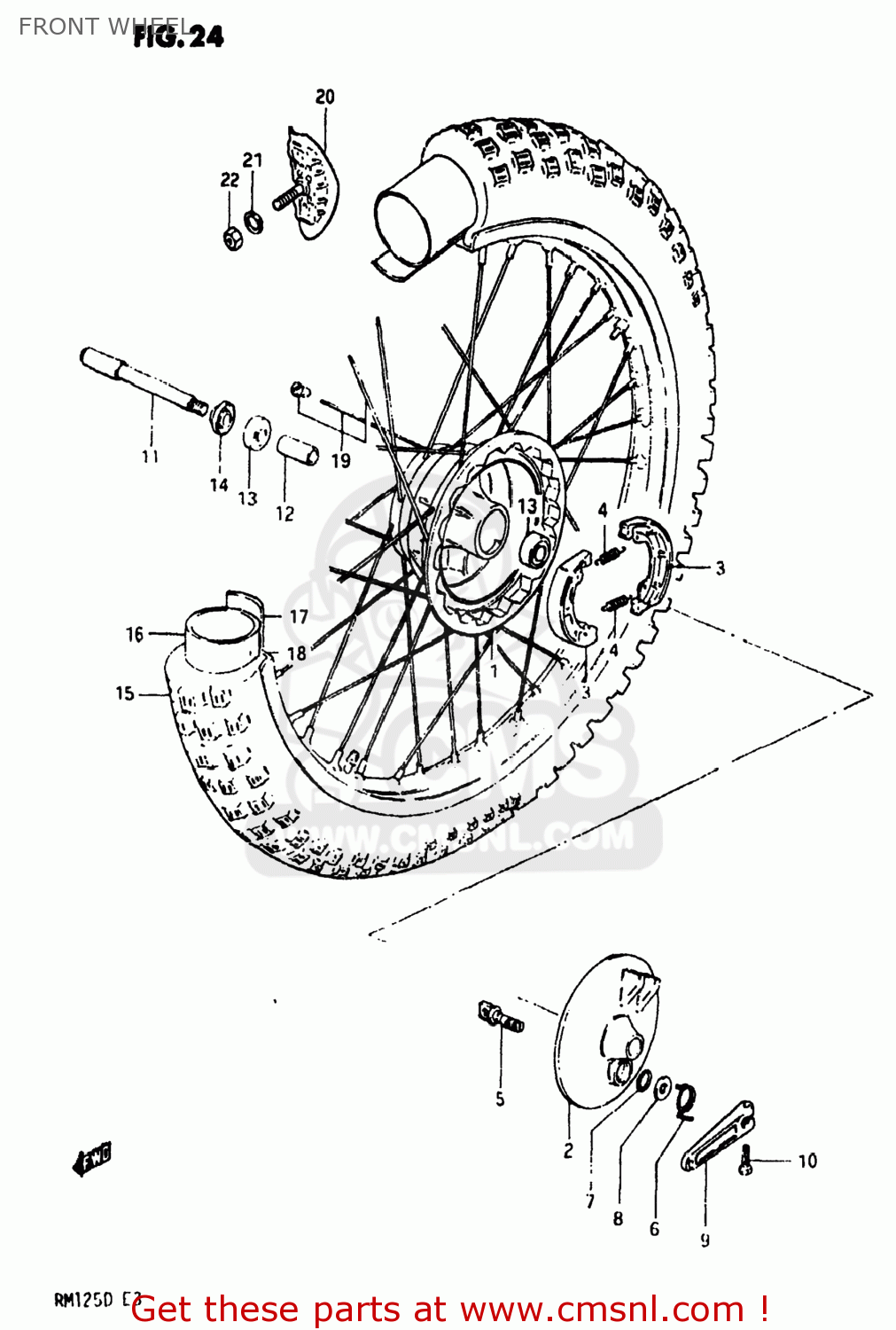 FRONT WHEEL RM125 1983 (D) USA (E03)