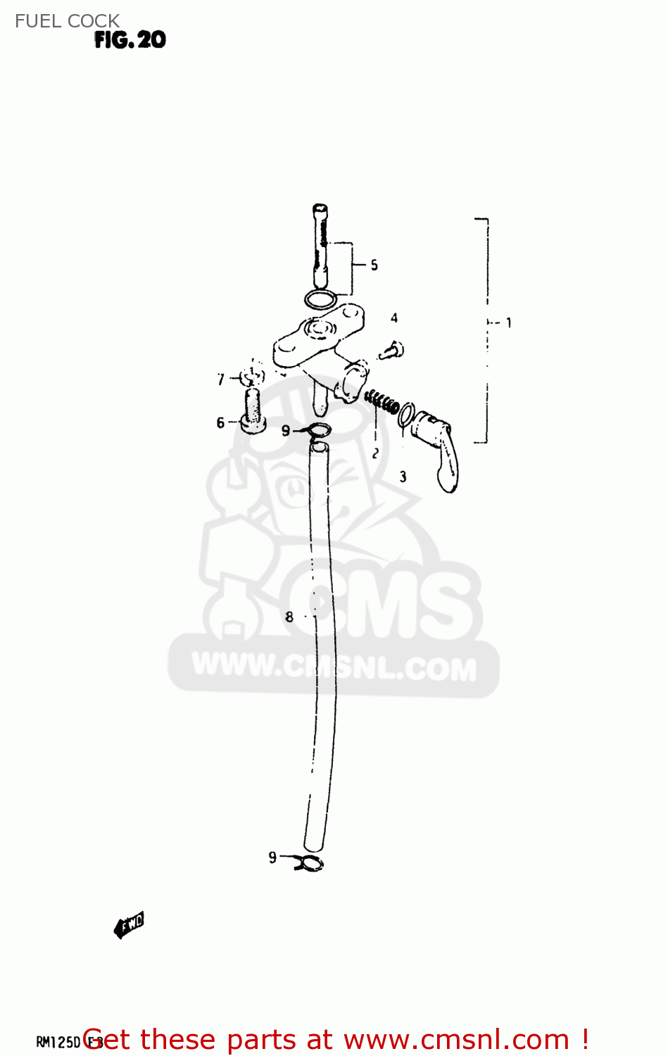 FUEL COCK RM125 1983 (D) USA (E03)