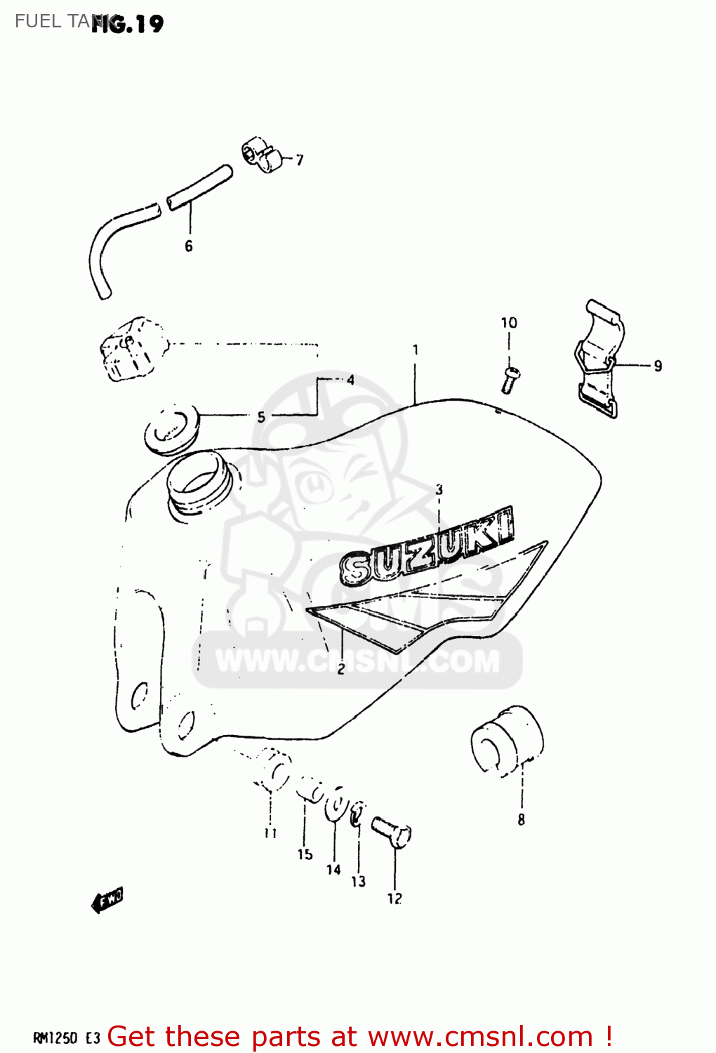 FUEL TANK RM125 1983 (D) USA (E03)