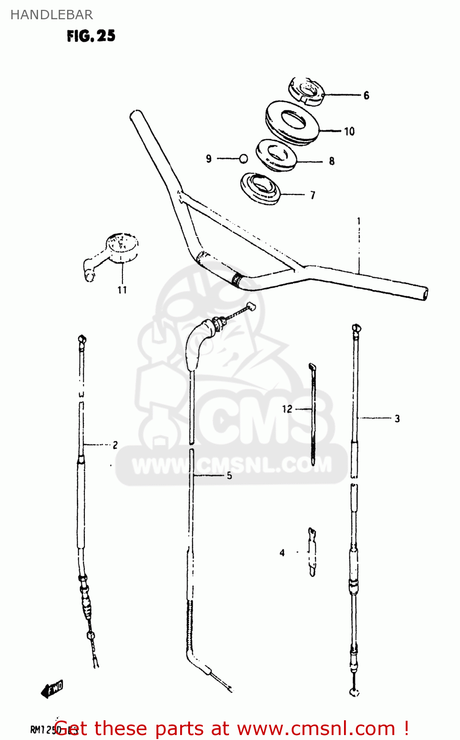 HANDLEBAR RM125 1983 (D) USA (E03)