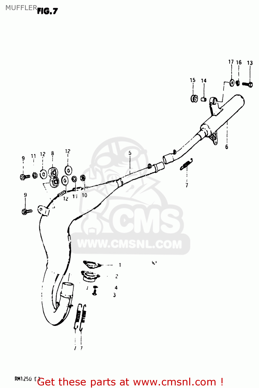 MUFFLER RM125 1983 (D) USA (E03)