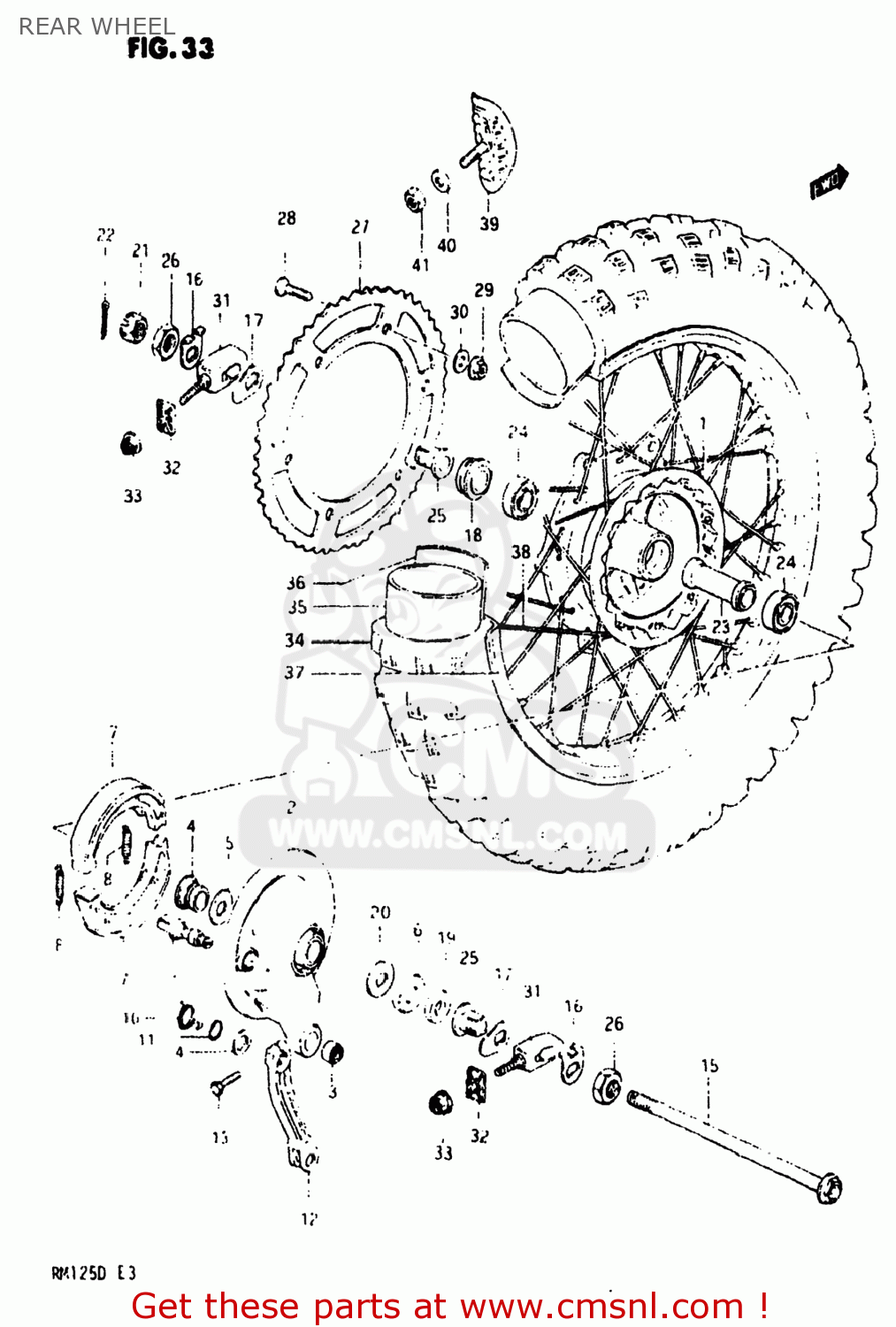 REAR WHEEL RM125 1983 (D) USA (E03)