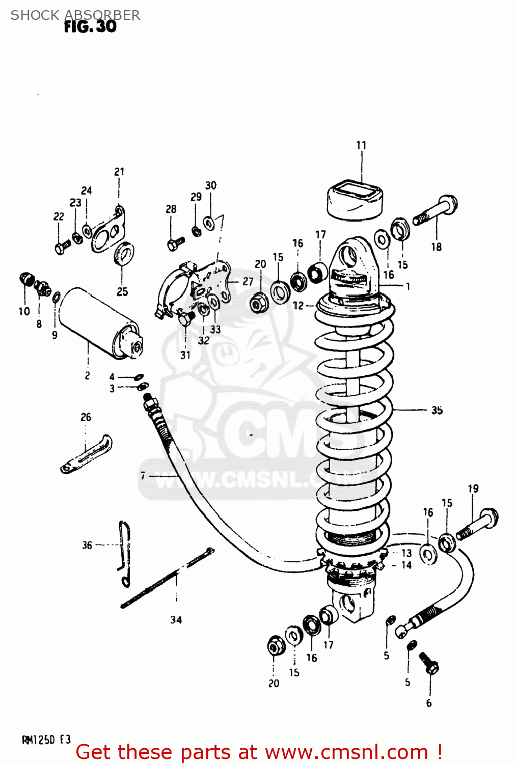 SHOCK ABSORBER RM125 1983 (D) USA (E03)