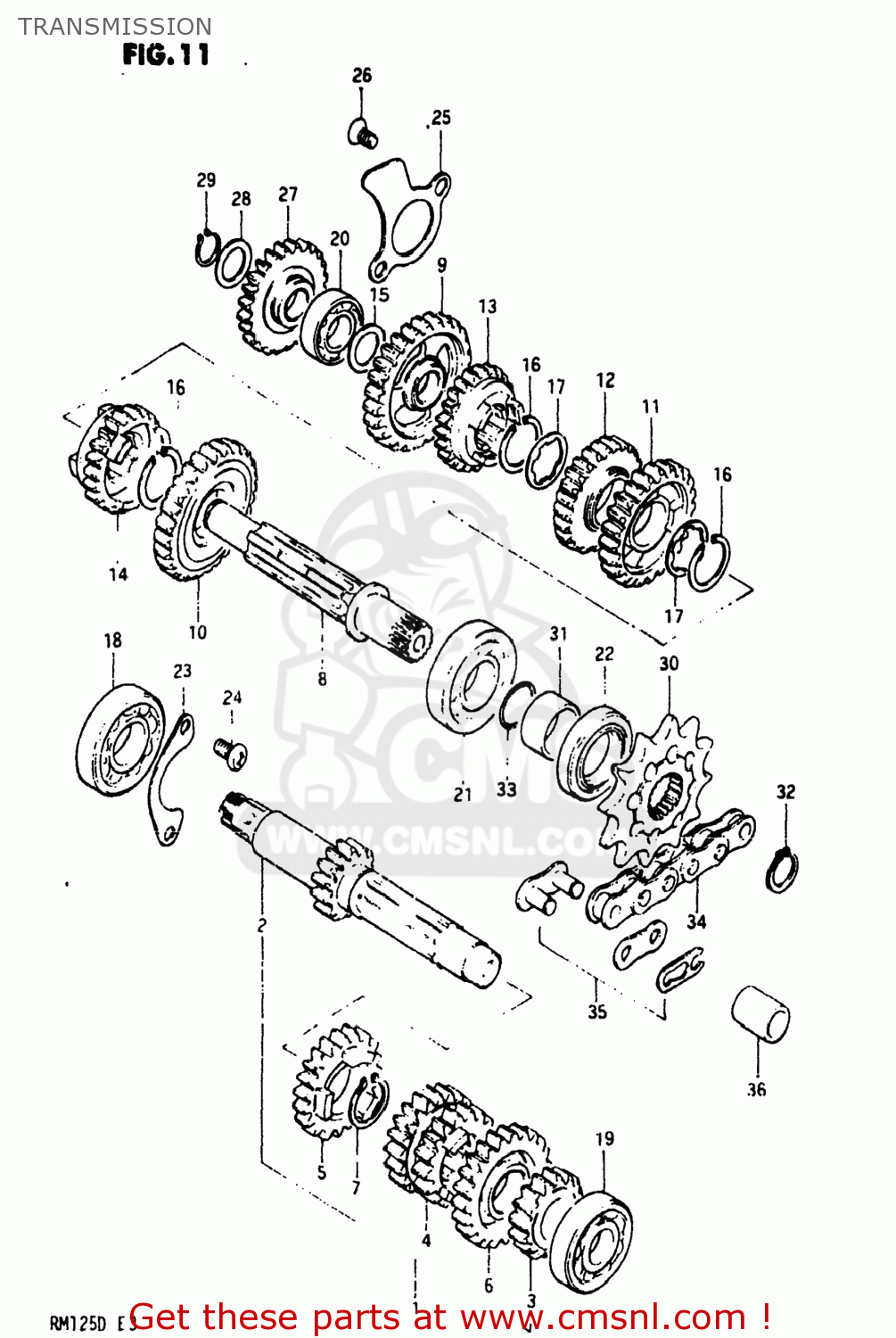 TRANSMISSION RM125 1983 (D) USA (E03)