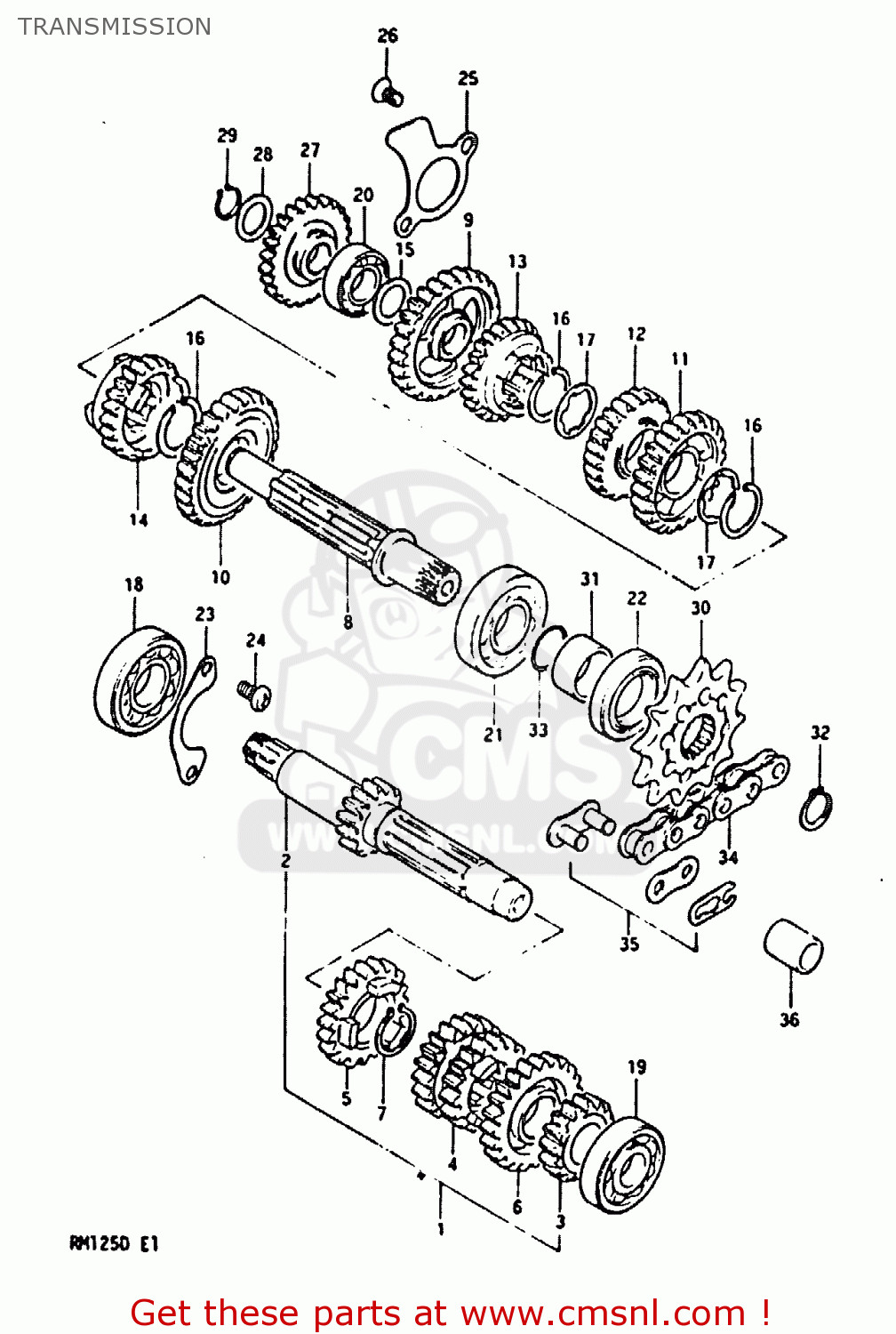 TRANSMISSION RM125 1983 (D)