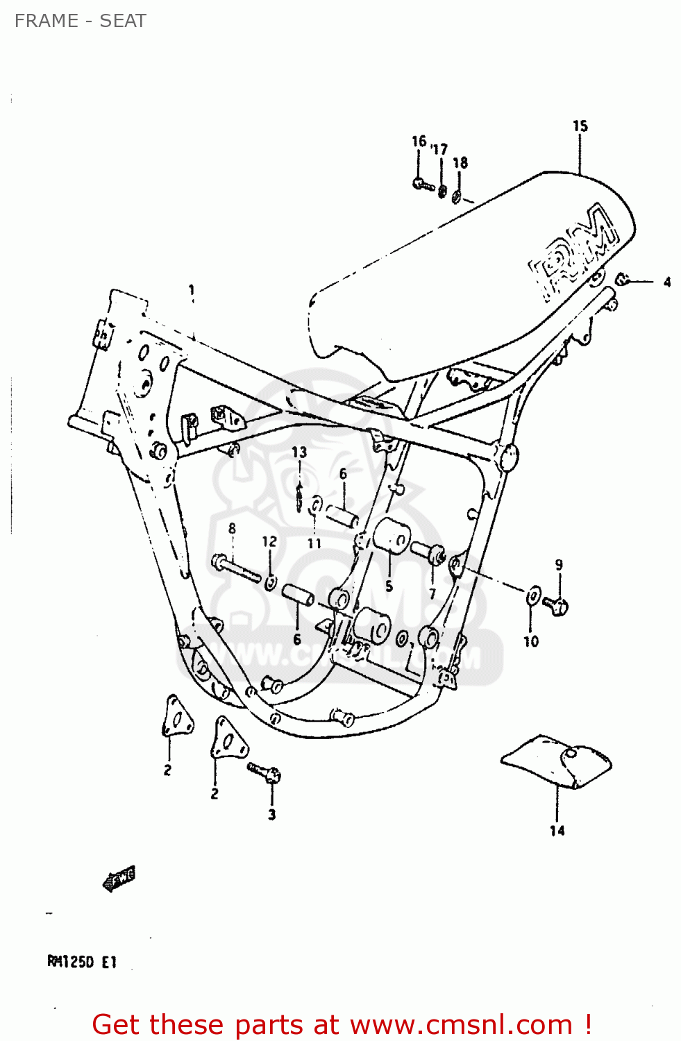 FRAME - SEAT RM125 1983 (D)