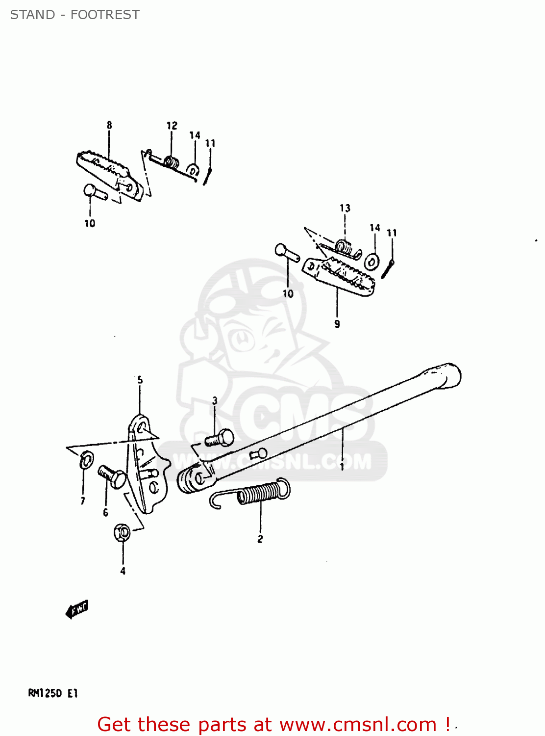 STAND - FOOTREST RM125 1983 (D)