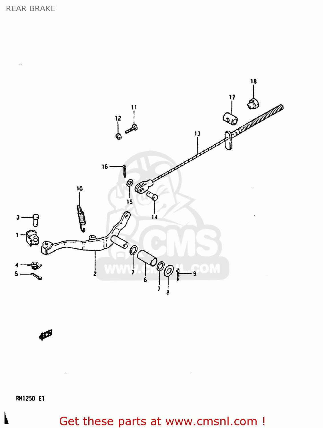 REAR BRAKE RM125 1983 (D)