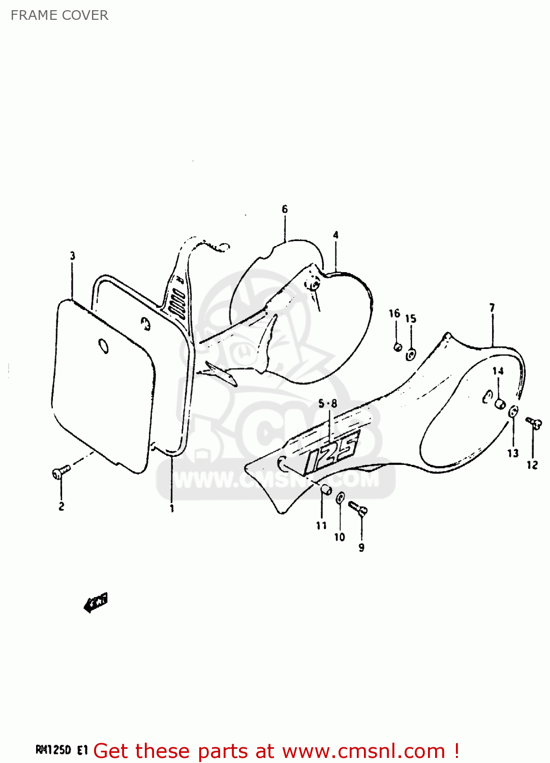 FRAME COVER RM125 1983 (D)