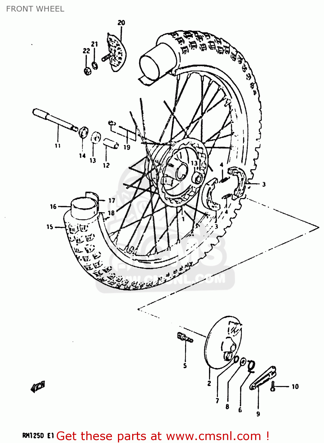 FRONT WHEEL RM125 1983 (D)