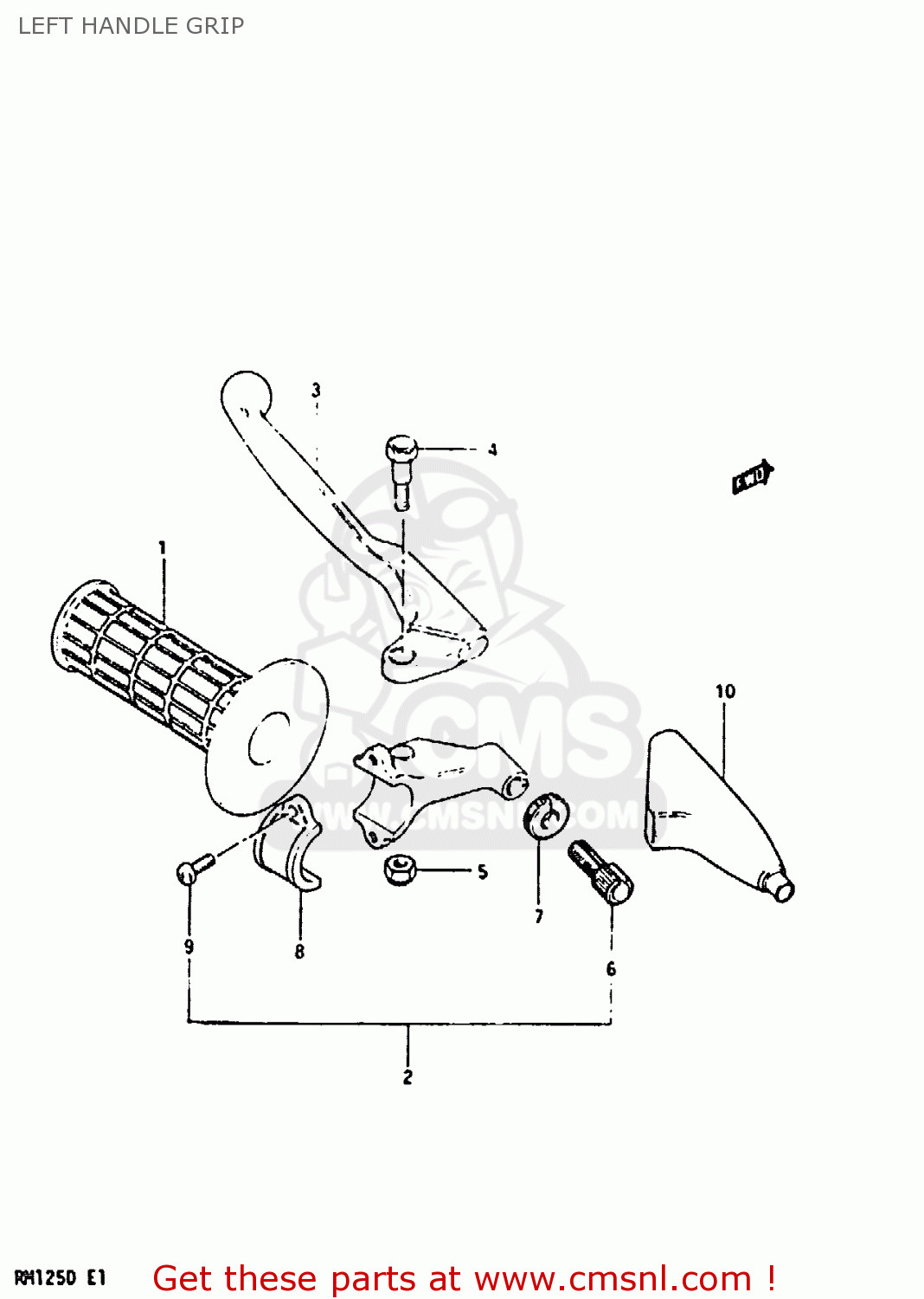 LEFT HANDLE GRIP RM125 1983 (D)