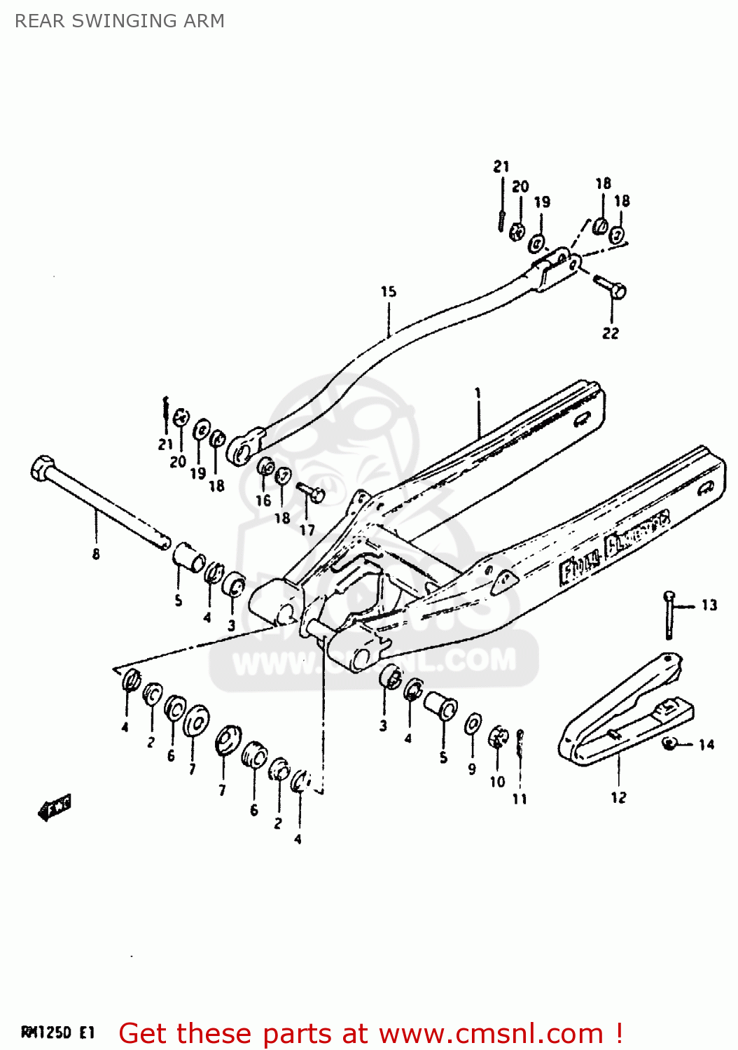 REAR SWINGING ARM RM125 1983 (D)