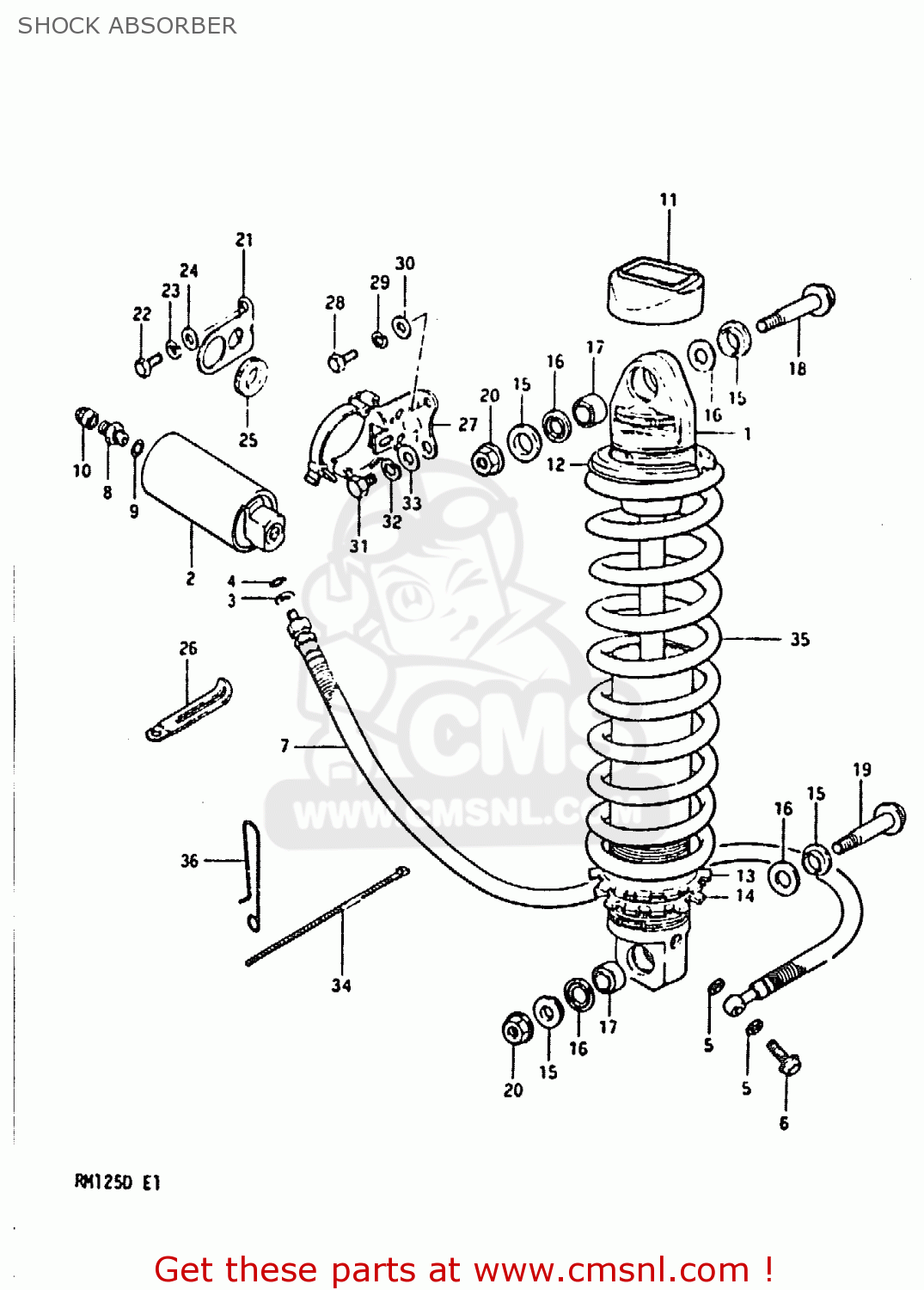 SHOCK ABSORBER RM125 1983 (D)
