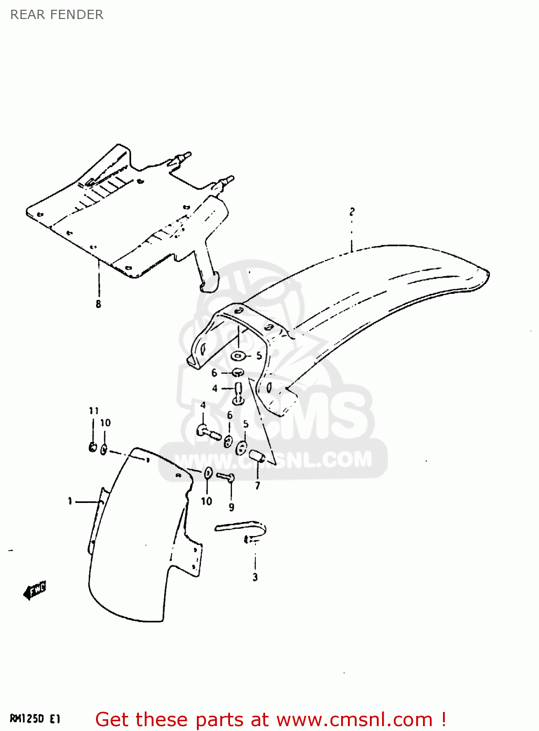 REAR FENDER RM125 1983 (D)