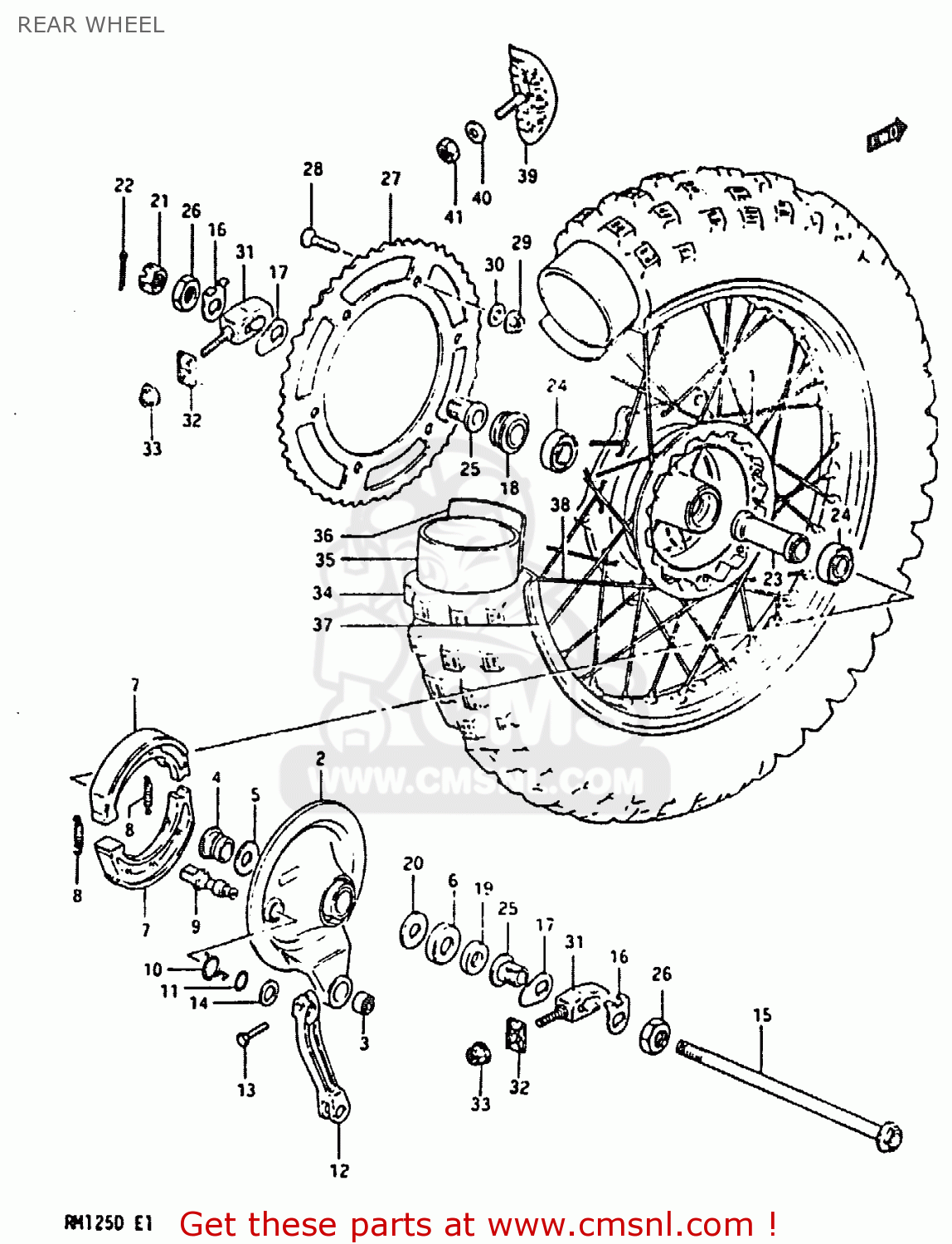 REAR WHEEL RM125 1983 (D)