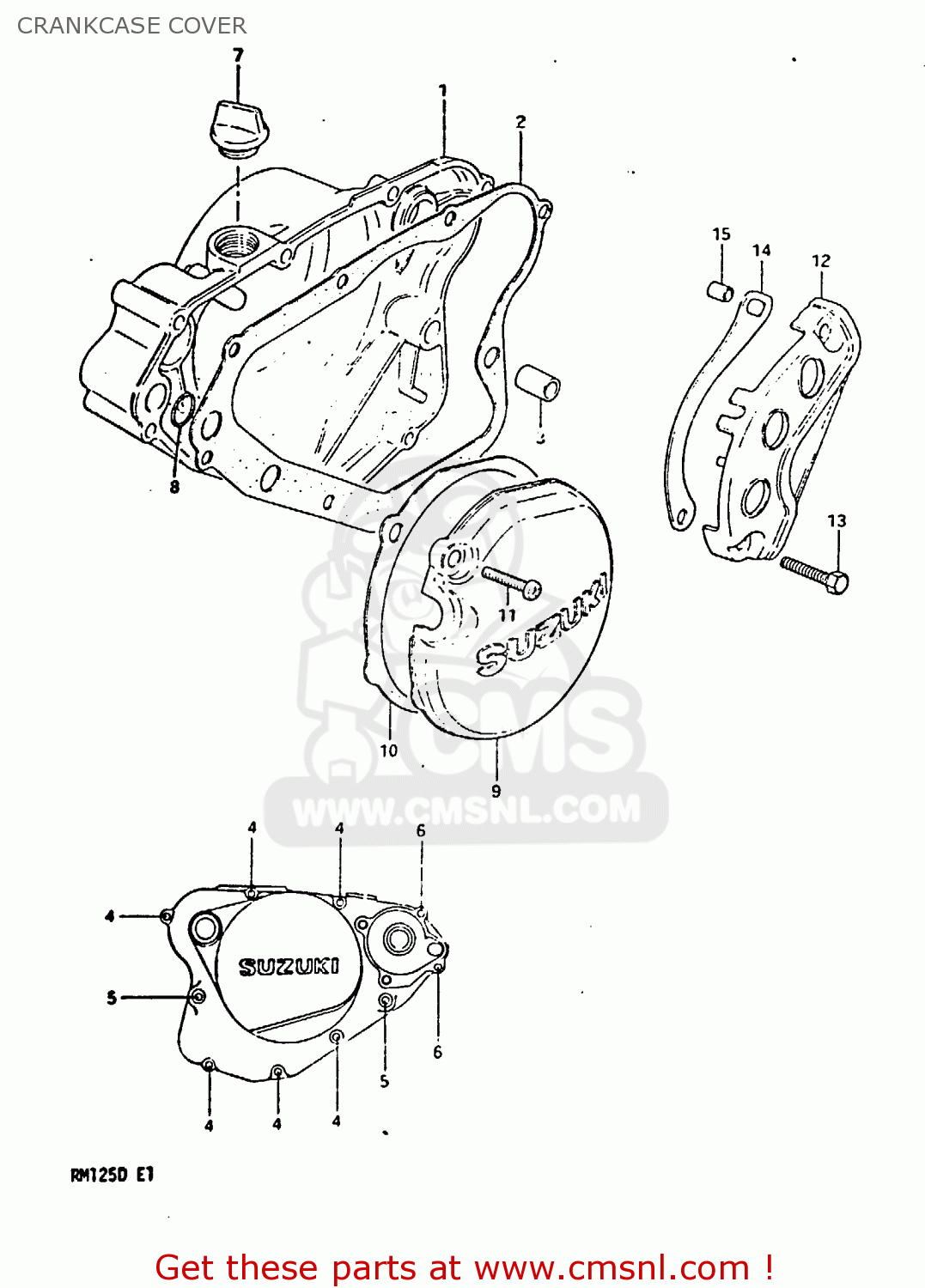 CRANKCASE COVER RM125 1983 (D)