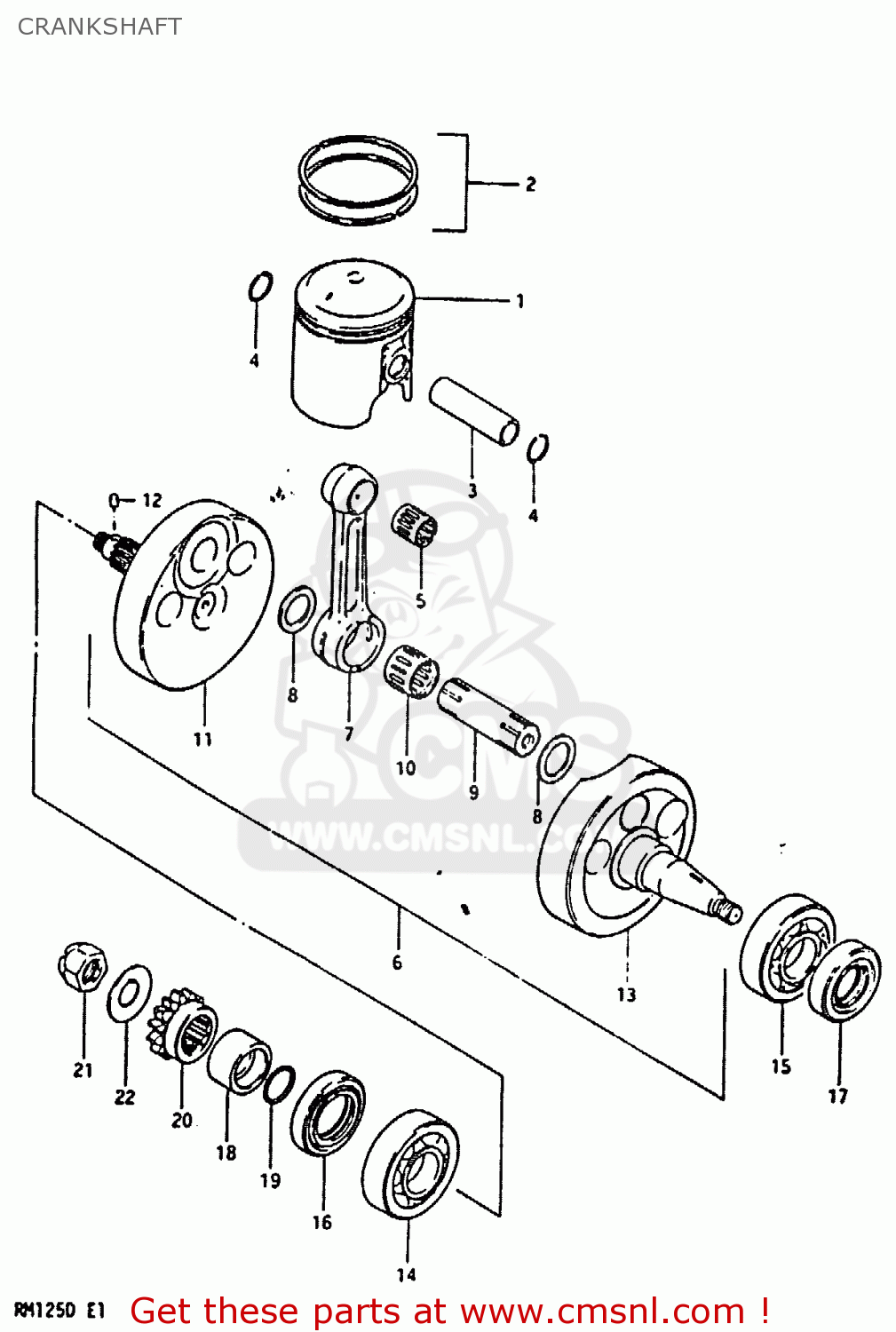 CRANKSHAFT RM125 1983 (D)