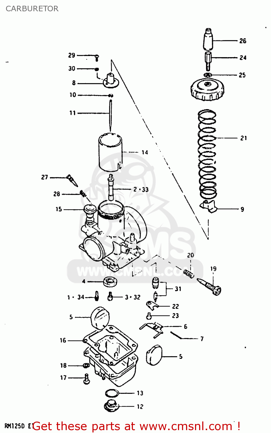 CARBURETOR RM125 1983 (D)