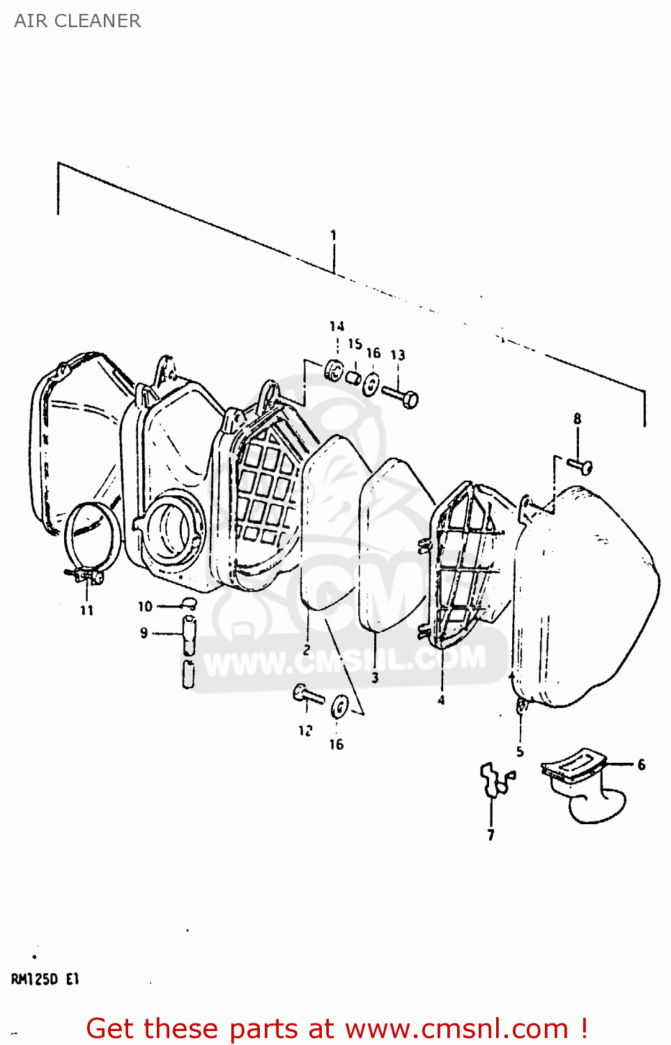 AIR CLEANER RM125 1983 (D)