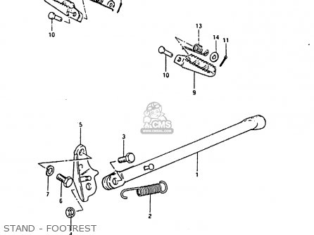 STAND - FOOTREST - RM125 1983 (D)