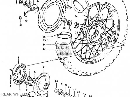 REAR WHEEL - RM125 1983 (D)