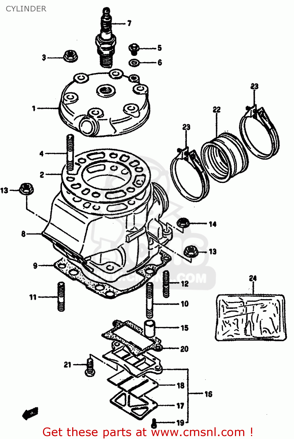 Suzuki RM125 1984 (E) GENERAL FRANCE (E01 E04) CYLINDER - buy original ...