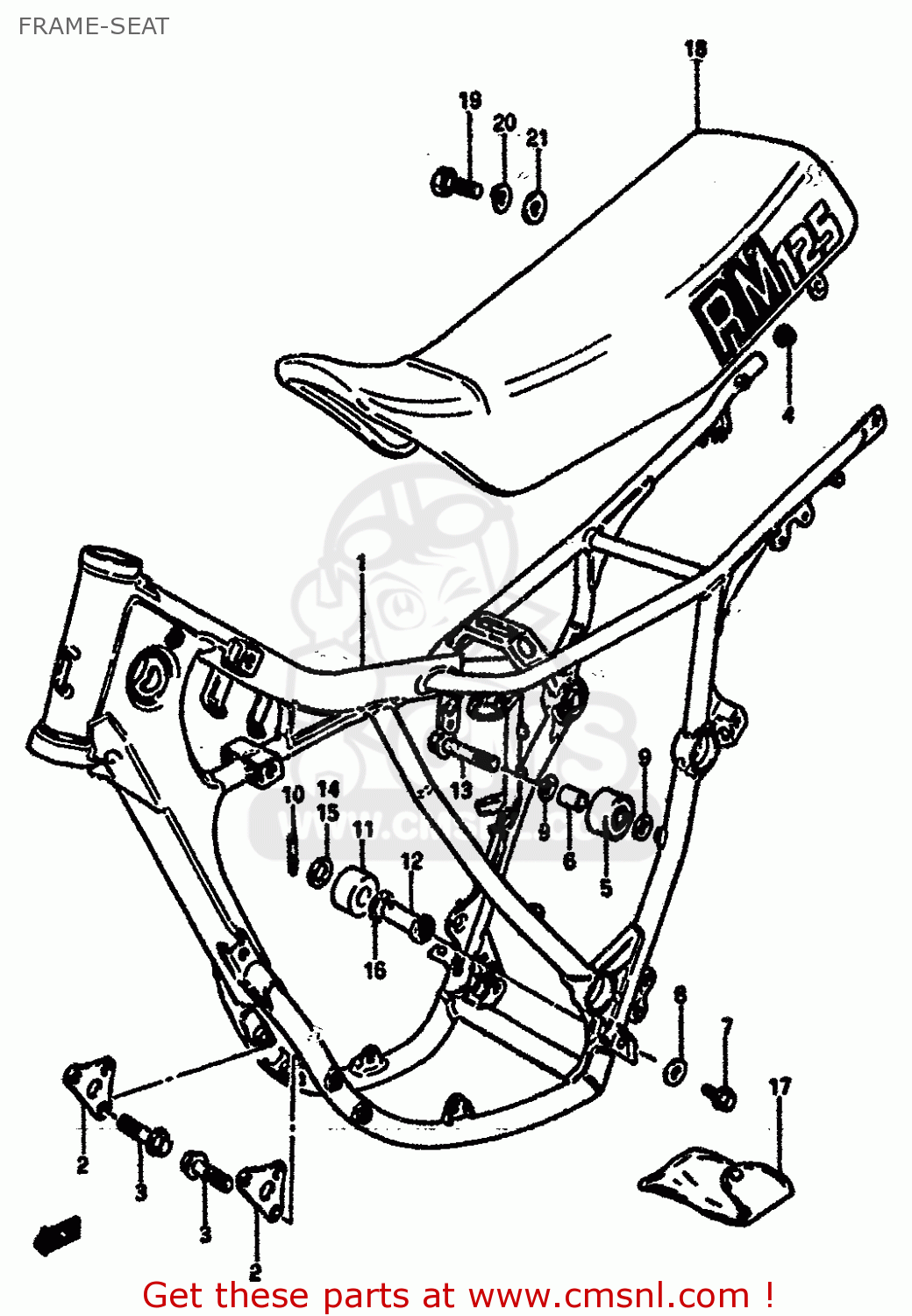 FRAME-SEAT RM125 1984 (E) GENERAL FRANCE (E01 E04)