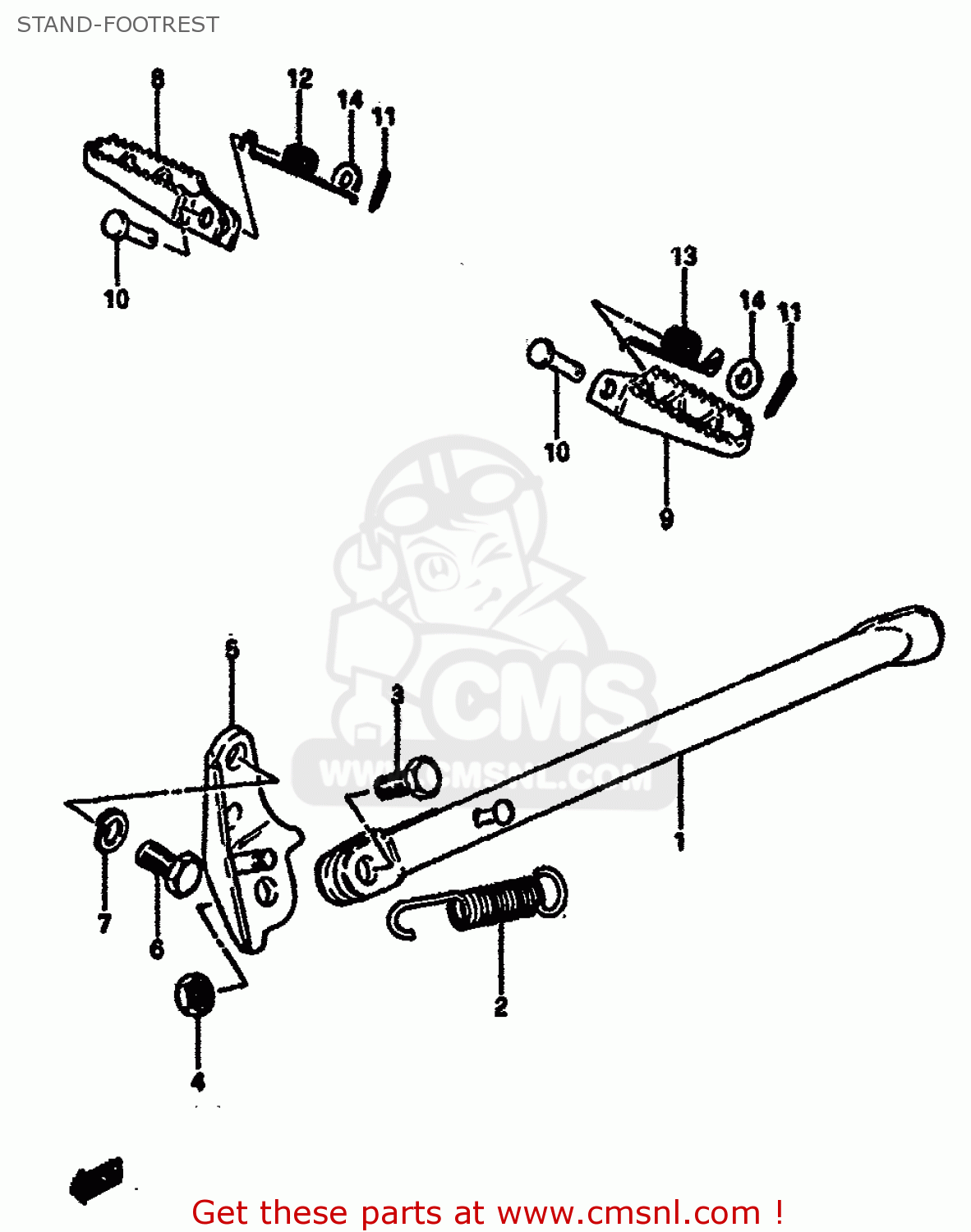 STAND-FOOTREST RM125 1984 (E) GENERAL FRANCE (E01 E04)