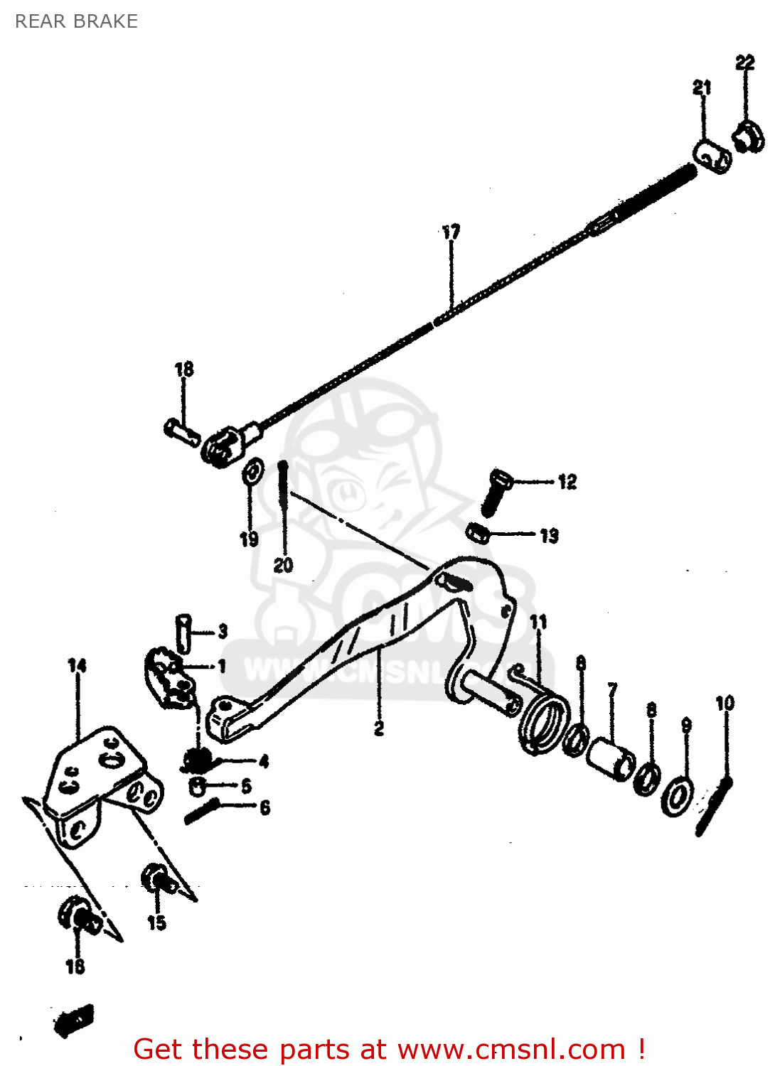 REAR BRAKE RM125 1984 (E) GENERAL FRANCE (E01 E04)