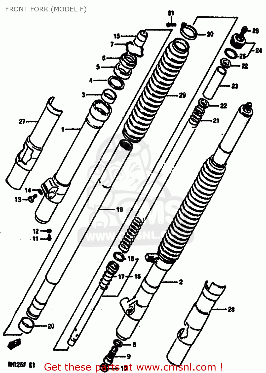 FRONT FORK (MODEL F) RM125 1984 (E) GENERAL FRANCE (E01 E04)