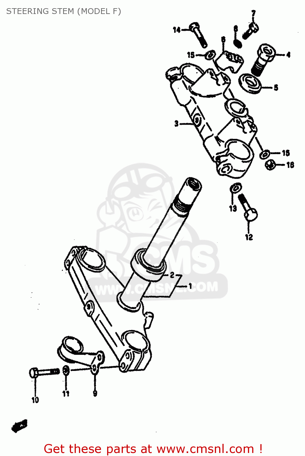 STEERING STEM (MODEL F) RM125 1984 (E) GENERAL FRANCE (E01 E04)
