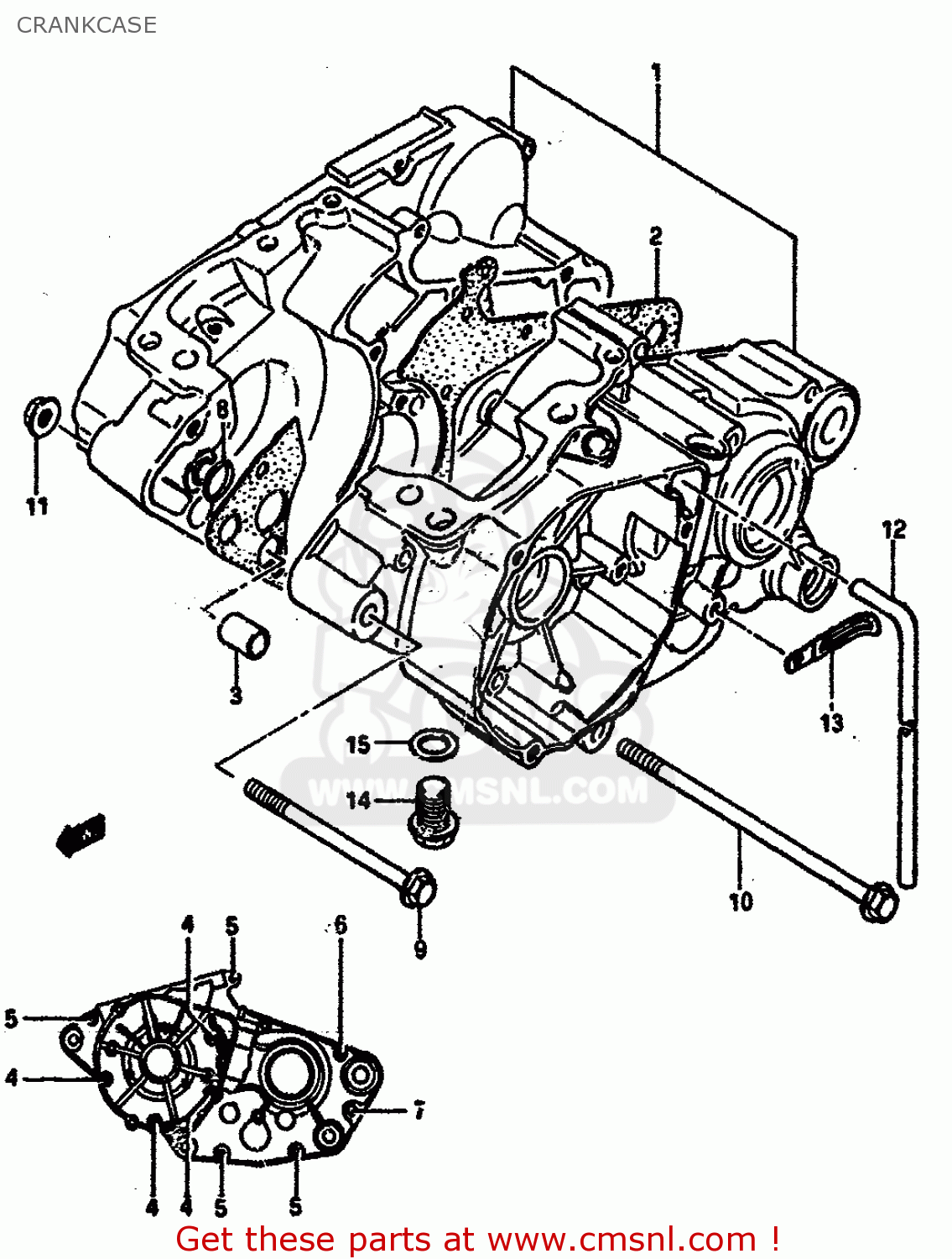 CRANKCASE RM125 1984 (E) GENERAL FRANCE (E01 E04)
