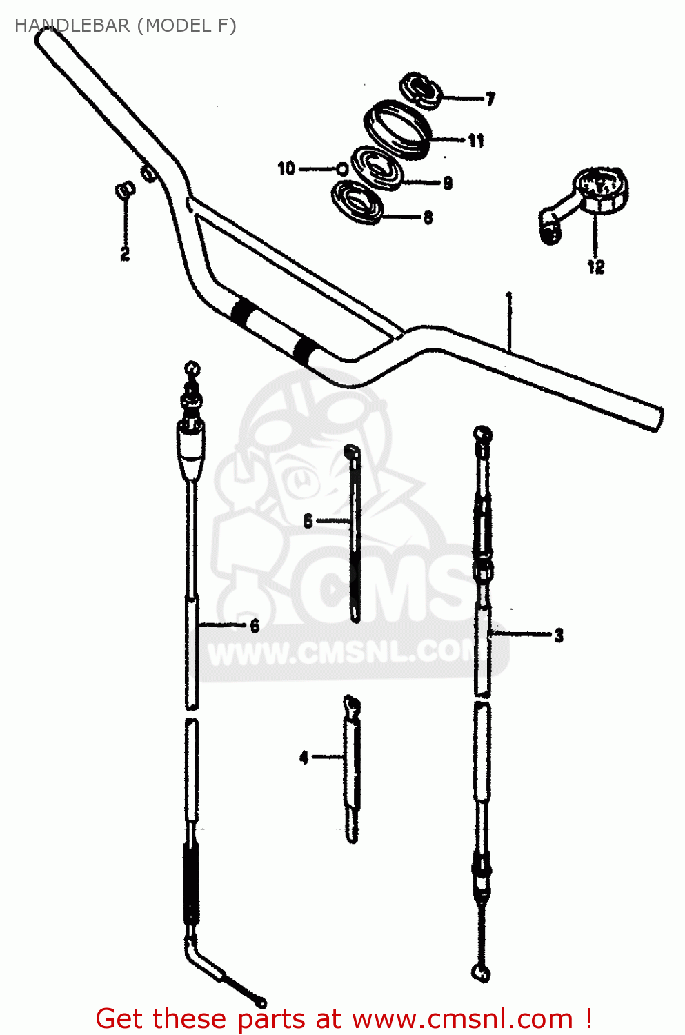 HANDLEBAR (MODEL F) RM125 1984 (E) GENERAL FRANCE (E01 E04)