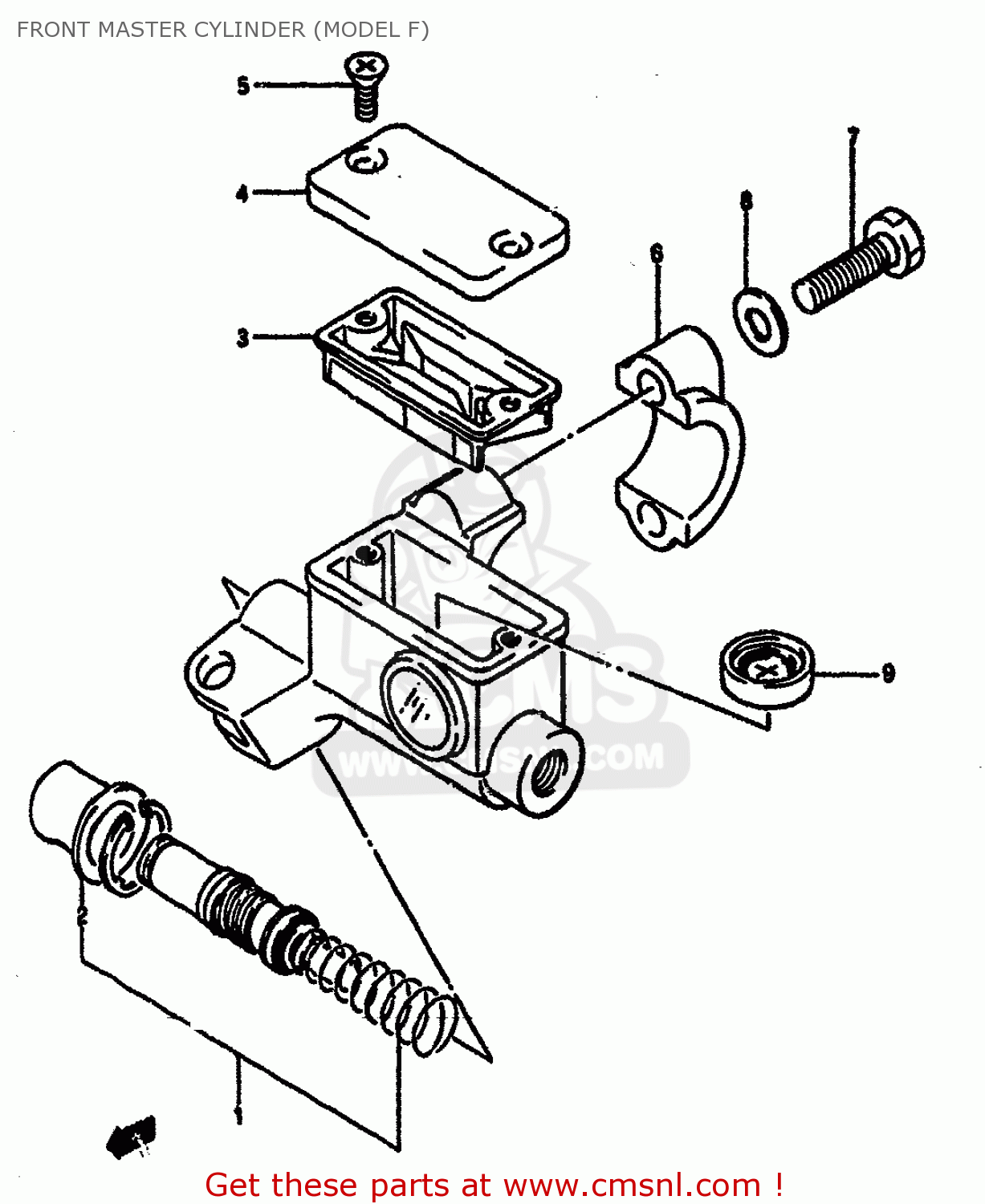 FRONT MASTER CYLINDER (MODEL F) RM125 1984 (E) GENERAL FRANCE (E01 E04)