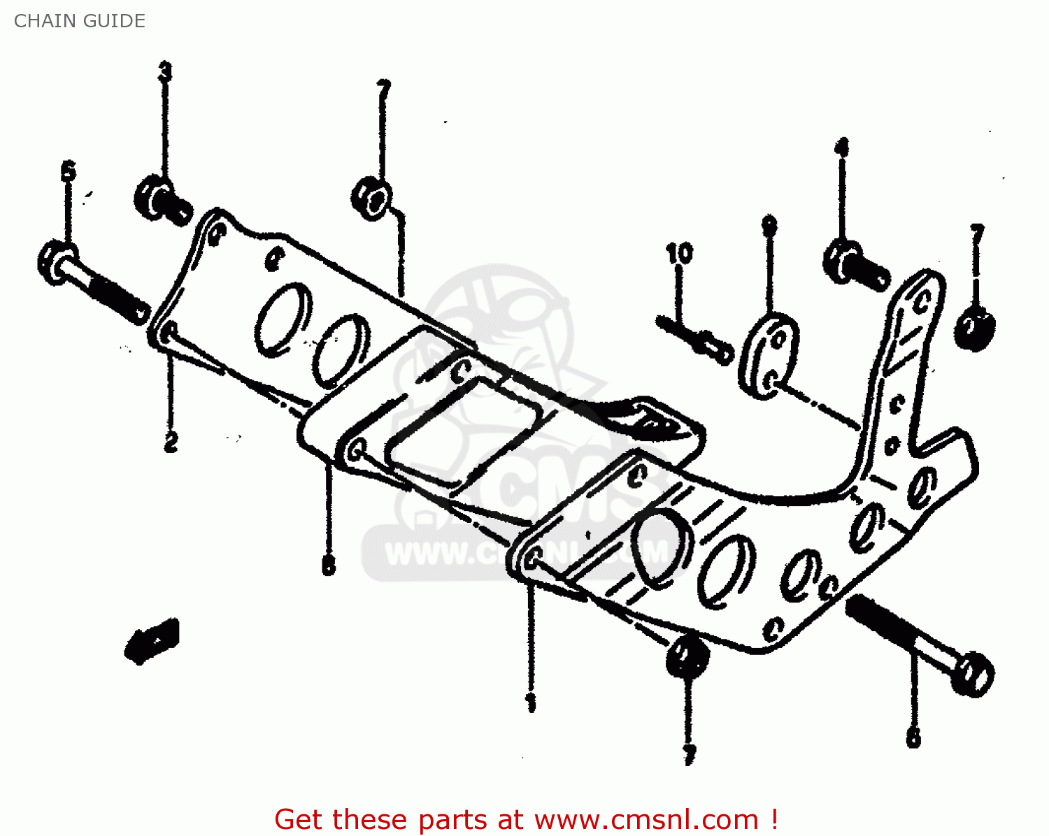 CHAIN GUIDE RM125 1984 (E) GENERAL FRANCE (E01 E04)