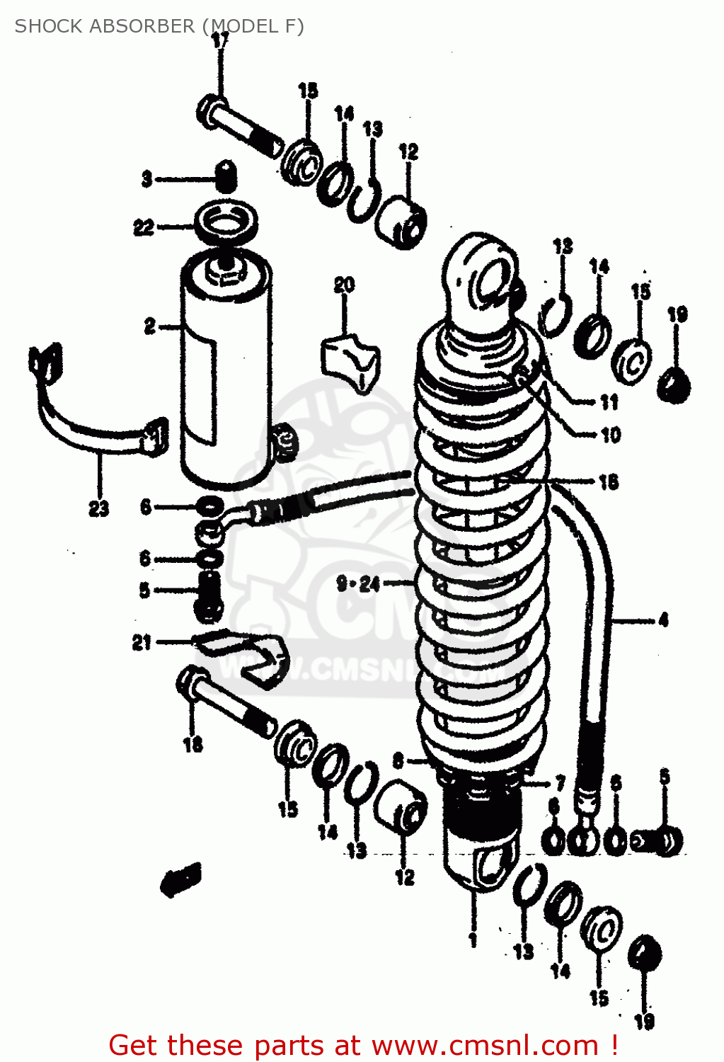 SHOCK ABSORBER (MODEL F) RM125 1984 (E) GENERAL FRANCE (E01 E04)