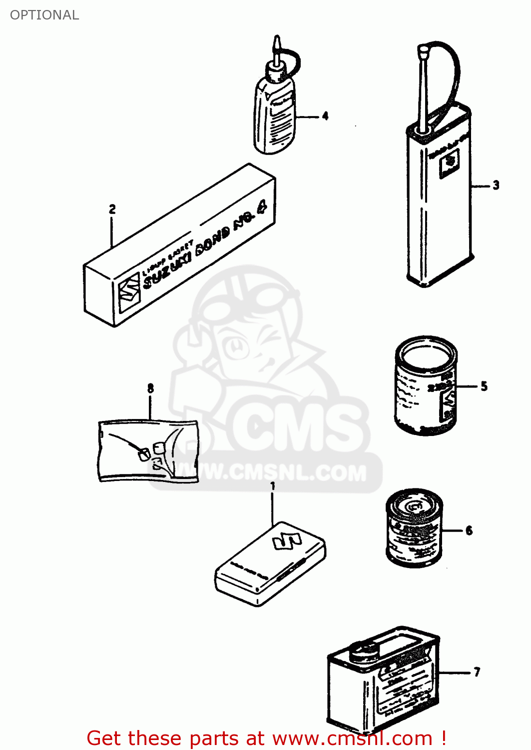 OPTIONAL RM125 1984 (E) GENERAL FRANCE (E01 E04)