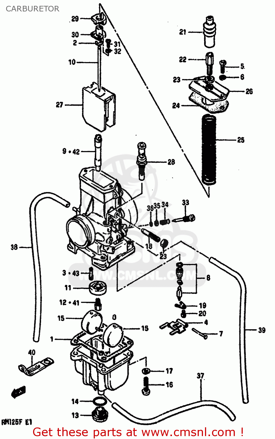 CARBURETOR RM125 1984 (E) GENERAL FRANCE (E01 E04)
