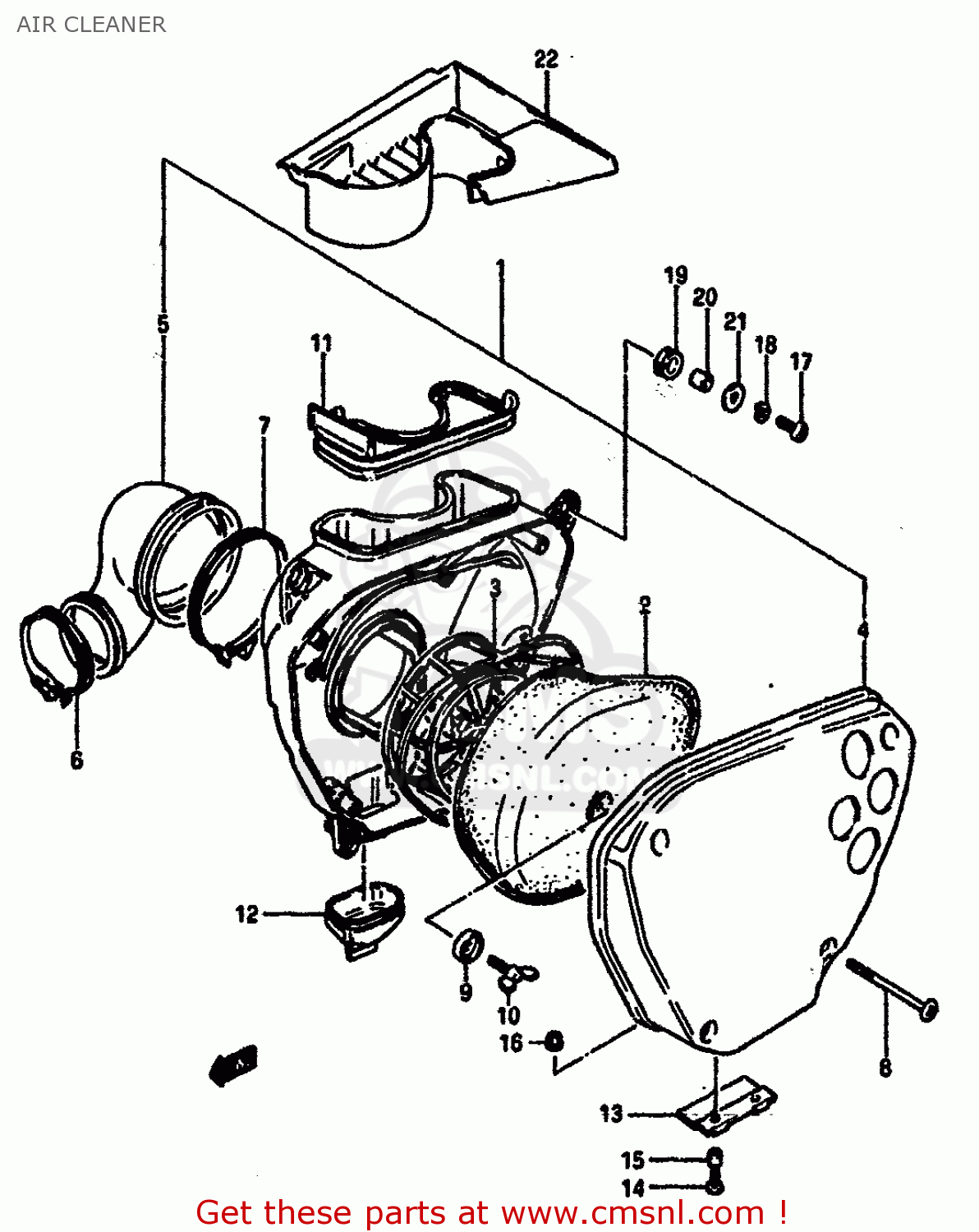 AIR CLEANER RM125 1984 (E) GENERAL FRANCE (E01 E04)