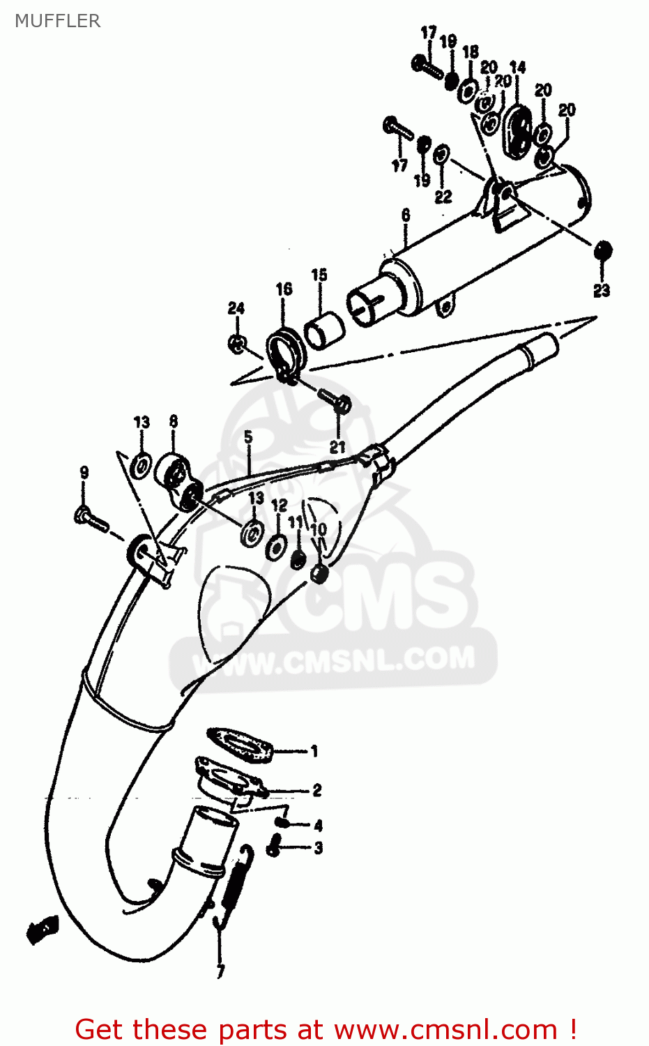 MUFFLER RM125 1984 (E) GENERAL FRANCE (E01 E04)