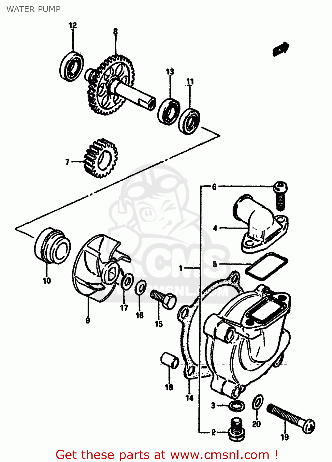 WATER PUMP RM125 1984 (E) GENERAL FRANCE (E01 E04)
