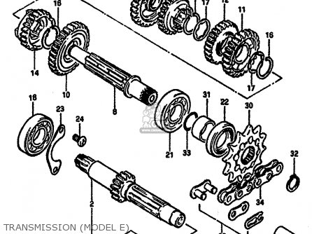 TRANSMISSION (MODEL E) - RM125 1984 (E) GENERAL FRANCE (E01 E04)